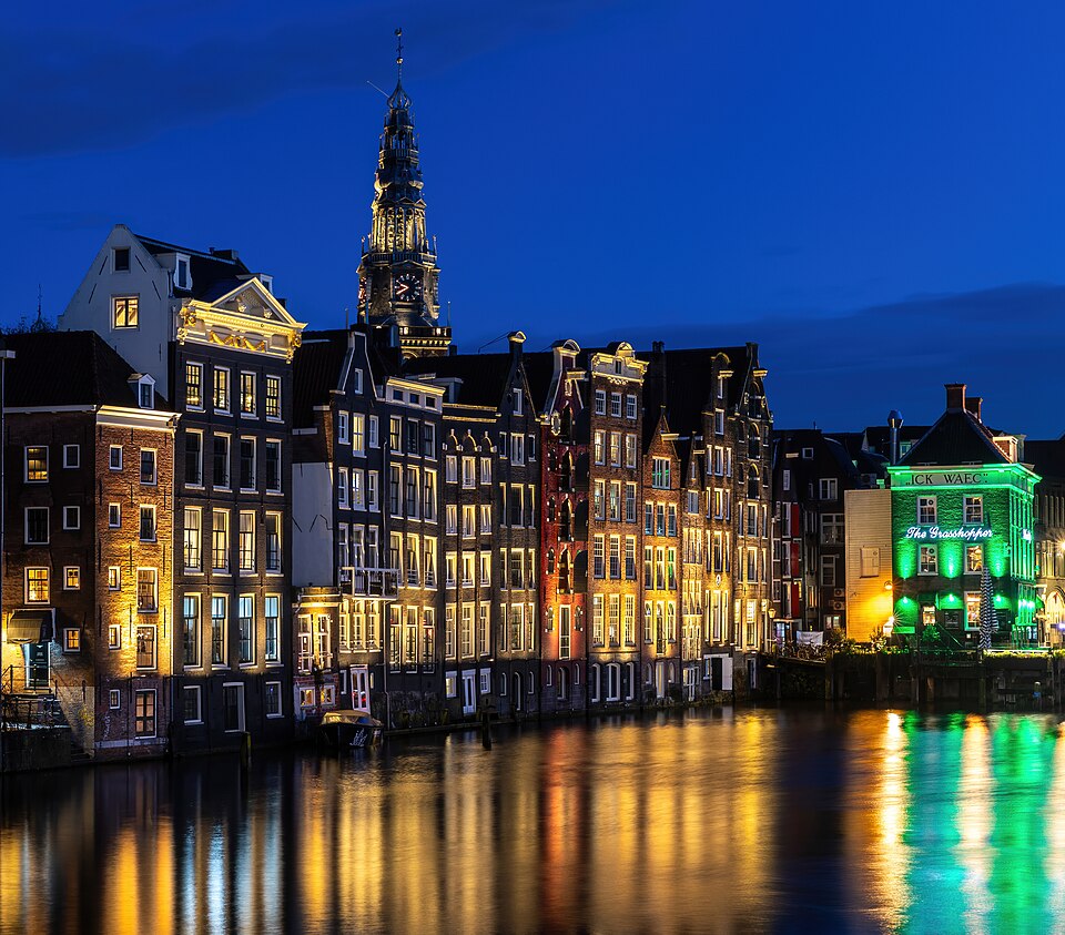 Amsterdam canal at blue hour