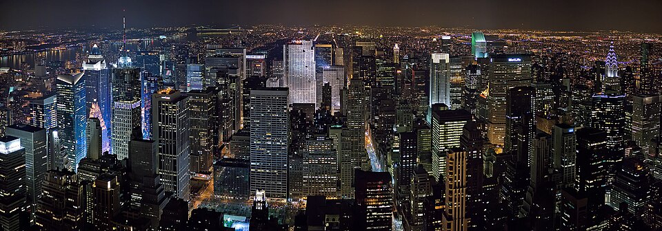 New York City skyline at night